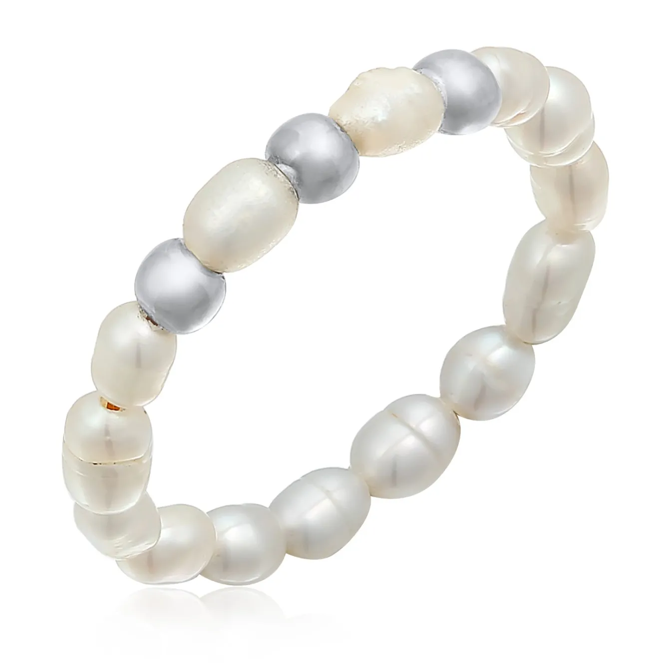 Elli "Ring Beads | Süßwasserperle< Vergoldet|Hochzeit