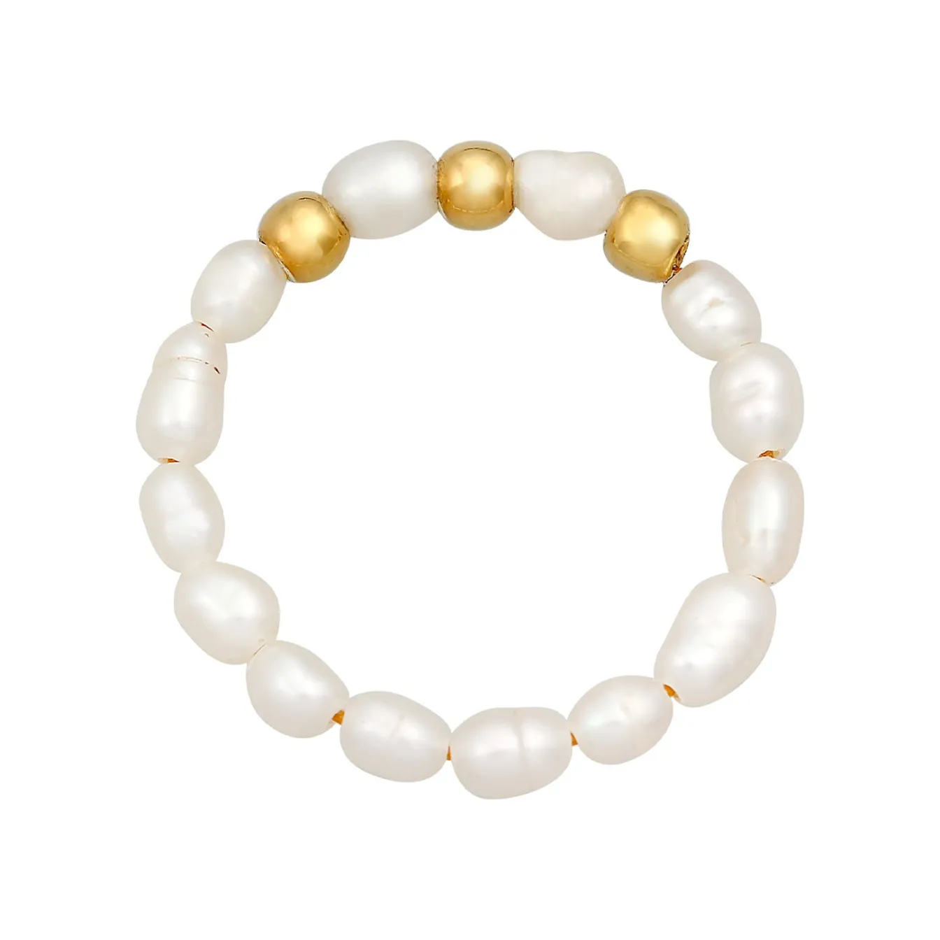 Elli "Ring Beads | Süßwasserperle< Vergoldet|Hochzeit