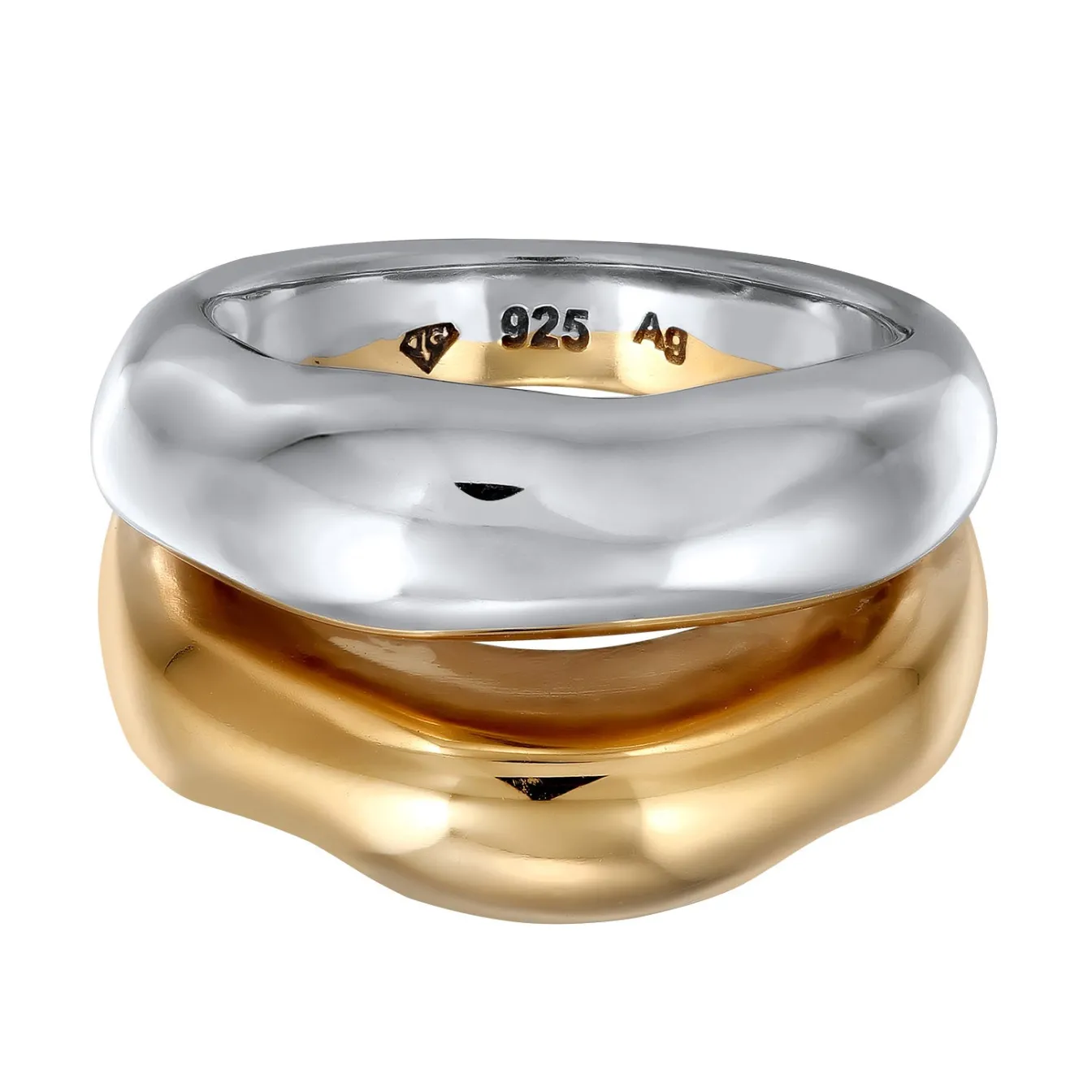 Elli "Ring Bicolor | Organic< Vergoldet|Ringe