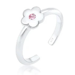 Elli "Ring Blume | Kristall ( Rosa )<Kinder Symbol-schmuck|Kinderschmuck