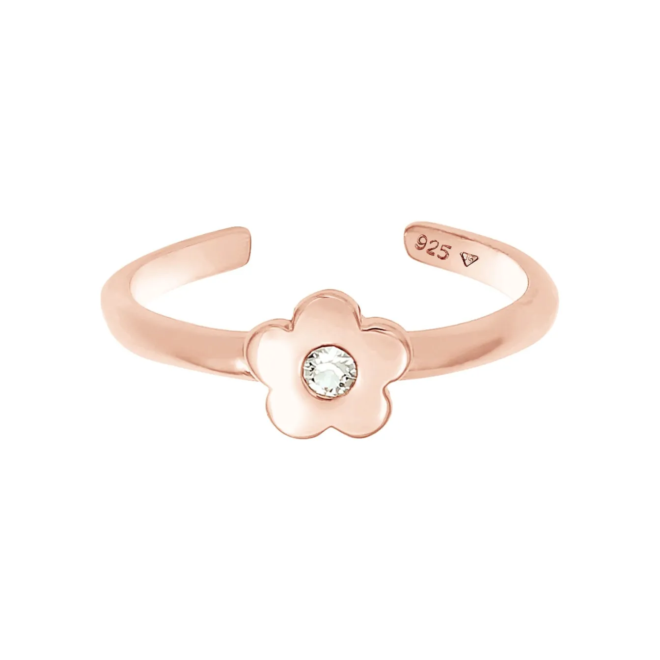 Elli "Ring Blume | Kristall ( Rosa )<Kinder Symbol-schmuck|Kinderschmuck