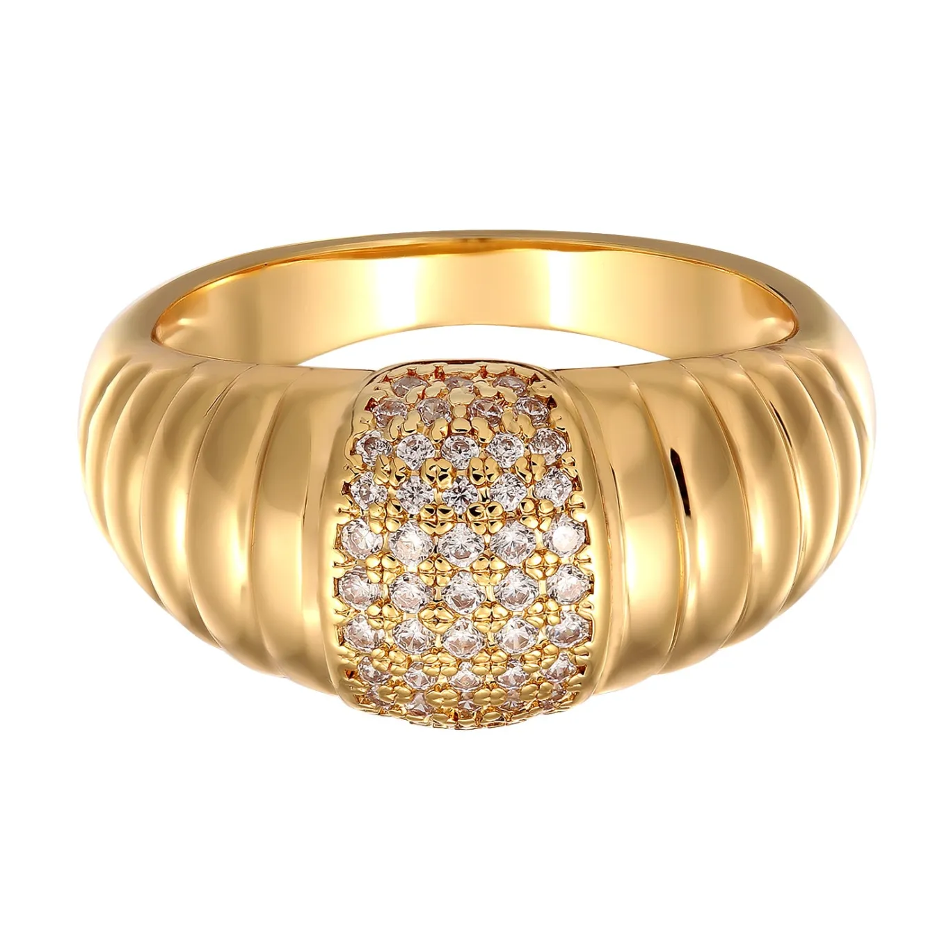 Elli "Ring Chunky | Zirkonia (Weiß)< Ringe