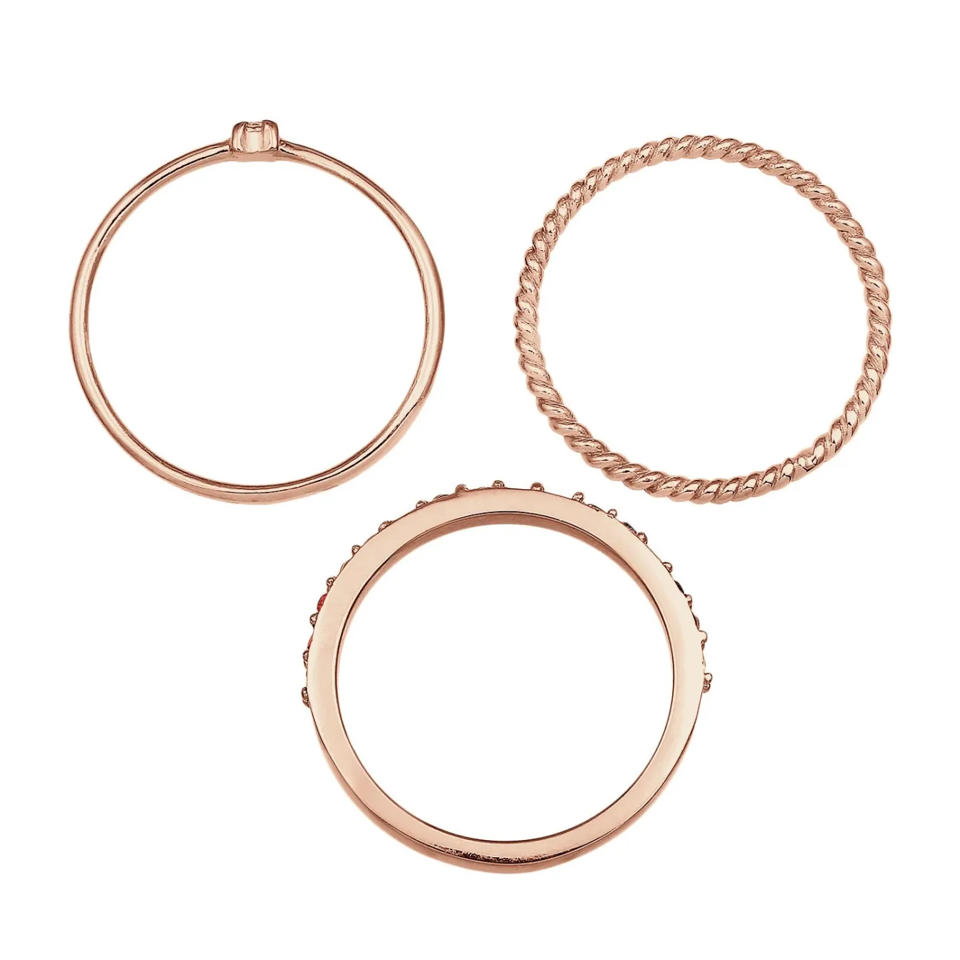Elli "Ring 3er Set | Kristalle (bunt)< Silber|Roségold