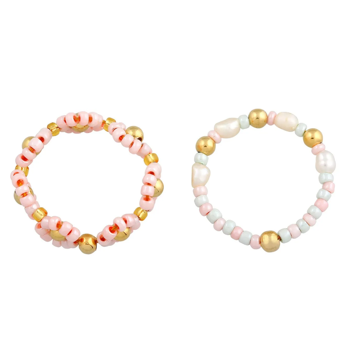 Elli "Ring 2er Set | Süßwasserperlen< Symbol-schmuck|Perlen