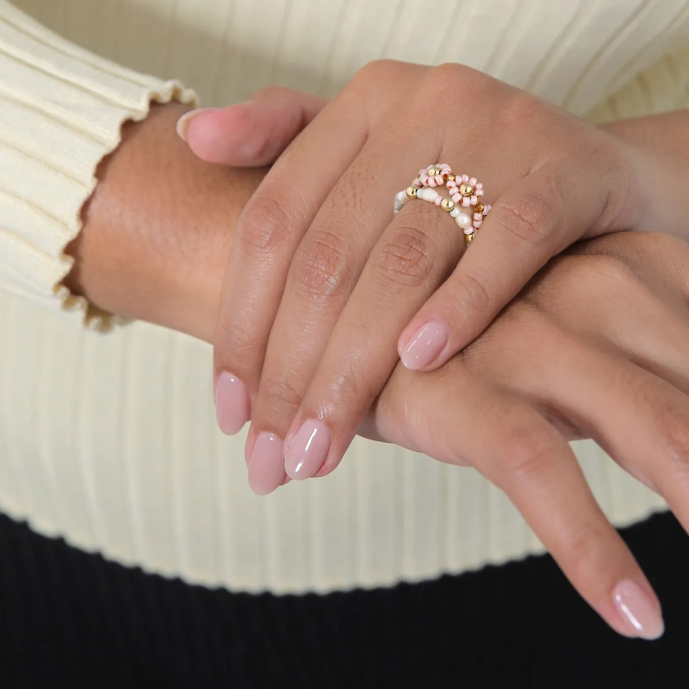 Elli "Ring 2er Set | Süßwasserperlen< Symbol-schmuck|Perlen