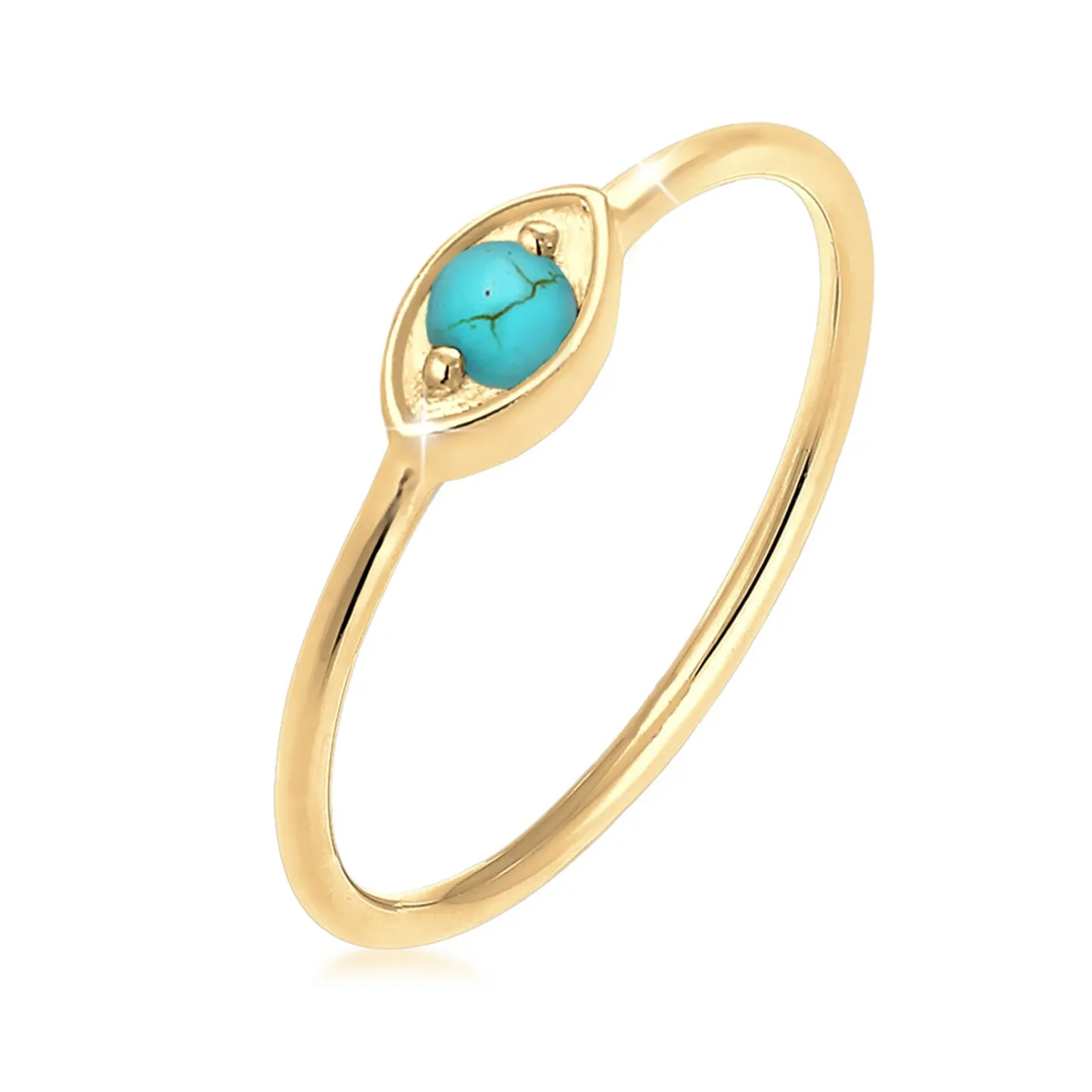 Elli "Ring Evil Eye | Howlith ( Türkis )< Vergoldet|Symbol-schmuck