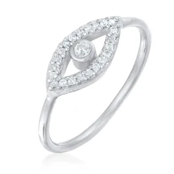 Elli "Ring Evil Eye | Kristall (Weiß)< Vergoldet|Symbol-schmuck
