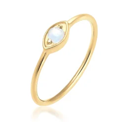 Elli "Ring Evil Eye | Mondstein ( Weiß )< Symbol-schmuck|Ringe