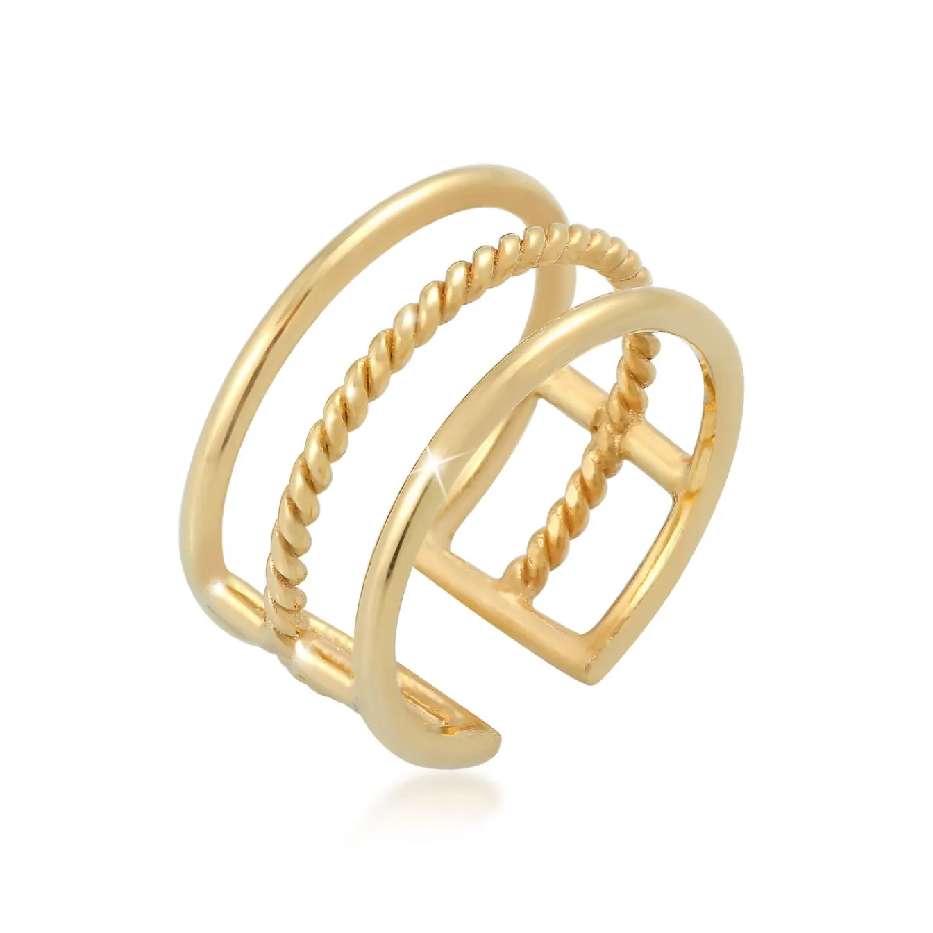 Elli "Ring Geo< Vergoldet|Silber