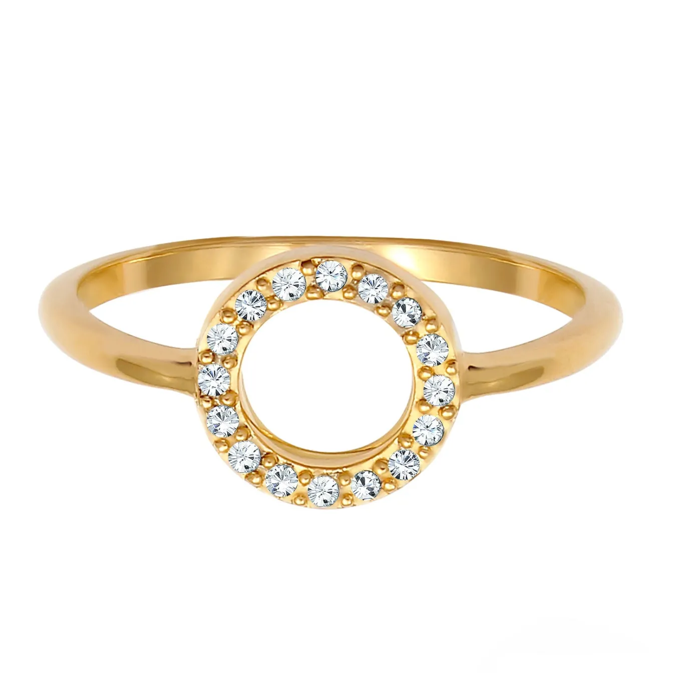 Elli "Ring Geo | Kristall ( Weiß )< Ringe|Vergoldet
