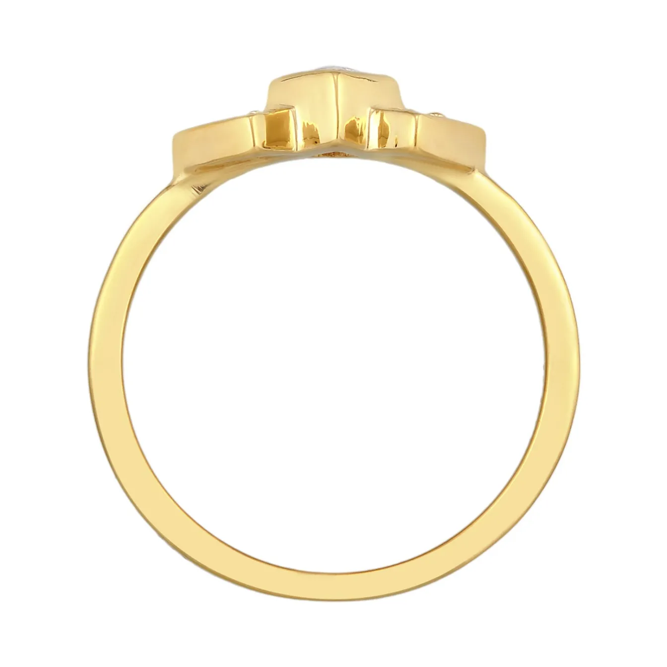 Elli "Ring Geo Vintage | Zirkonia (Weiß)< Ringe|Vergoldet