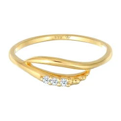 Elli "Ring Geschwungen | Diamant (0.045 ct )< Ringe|Echtgold