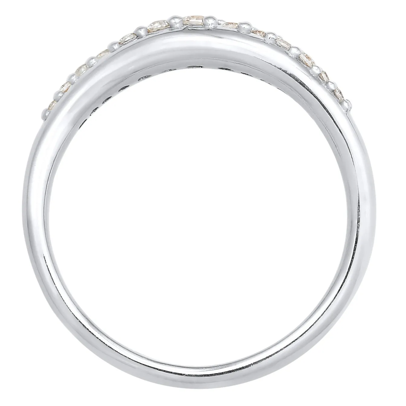 Elli "Ring Geschwungen | Zirkonia Kristalle (Weiß)< Ringe|Silber