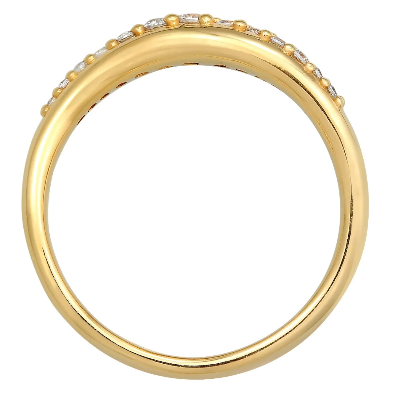 Elli "Ring Geschwungen | Zirkonia Kristalle (Weiß)< Ringe|Silber