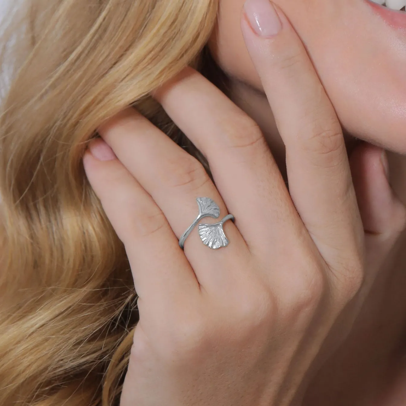 Elli "Ring Ginkgo< Roségold|Symbol-schmuck