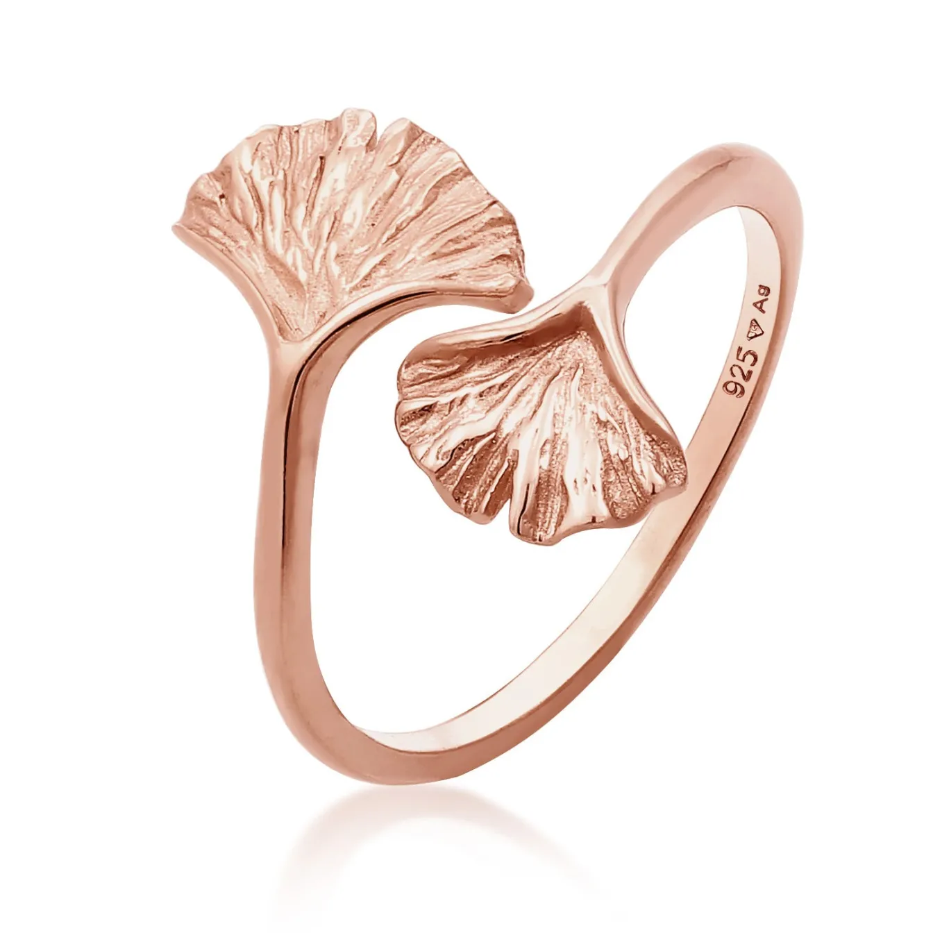 Elli "Ring Ginkgo< Roségold|Symbol-schmuck