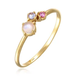 Elli "Ring Glamurös | Tansanit, Mondstein, syn. Saphir< Edelsteine|Ringe