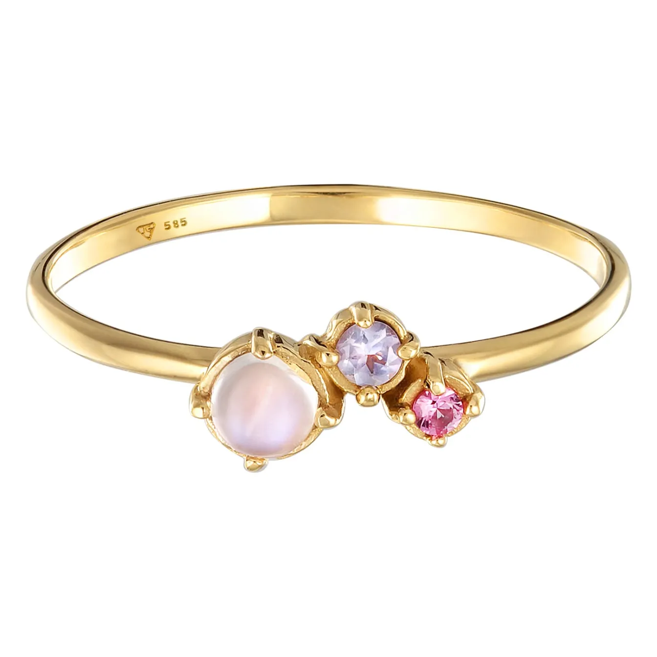 Elli "Ring Glamurös | Tansanit, Mondstein, syn. Saphir< Edelsteine|Ringe