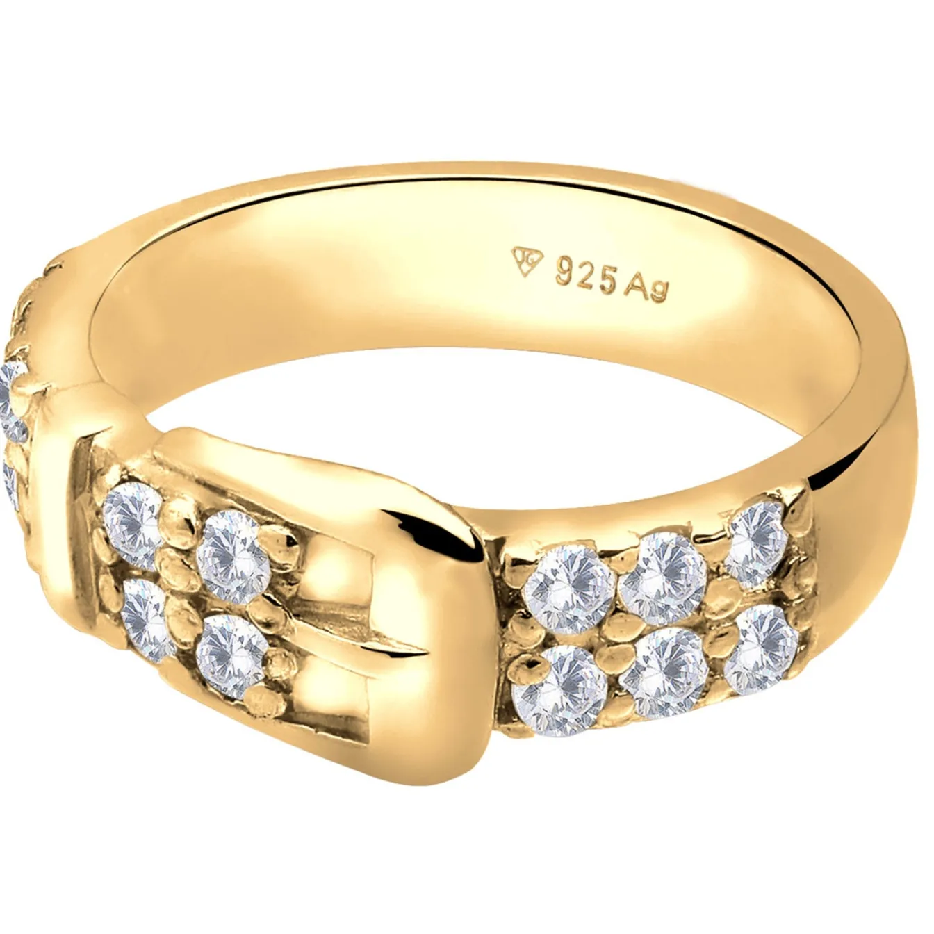 Elli "Ring Gürtel | Kristall (Weiß)< Vergoldet|Symbol-schmuck