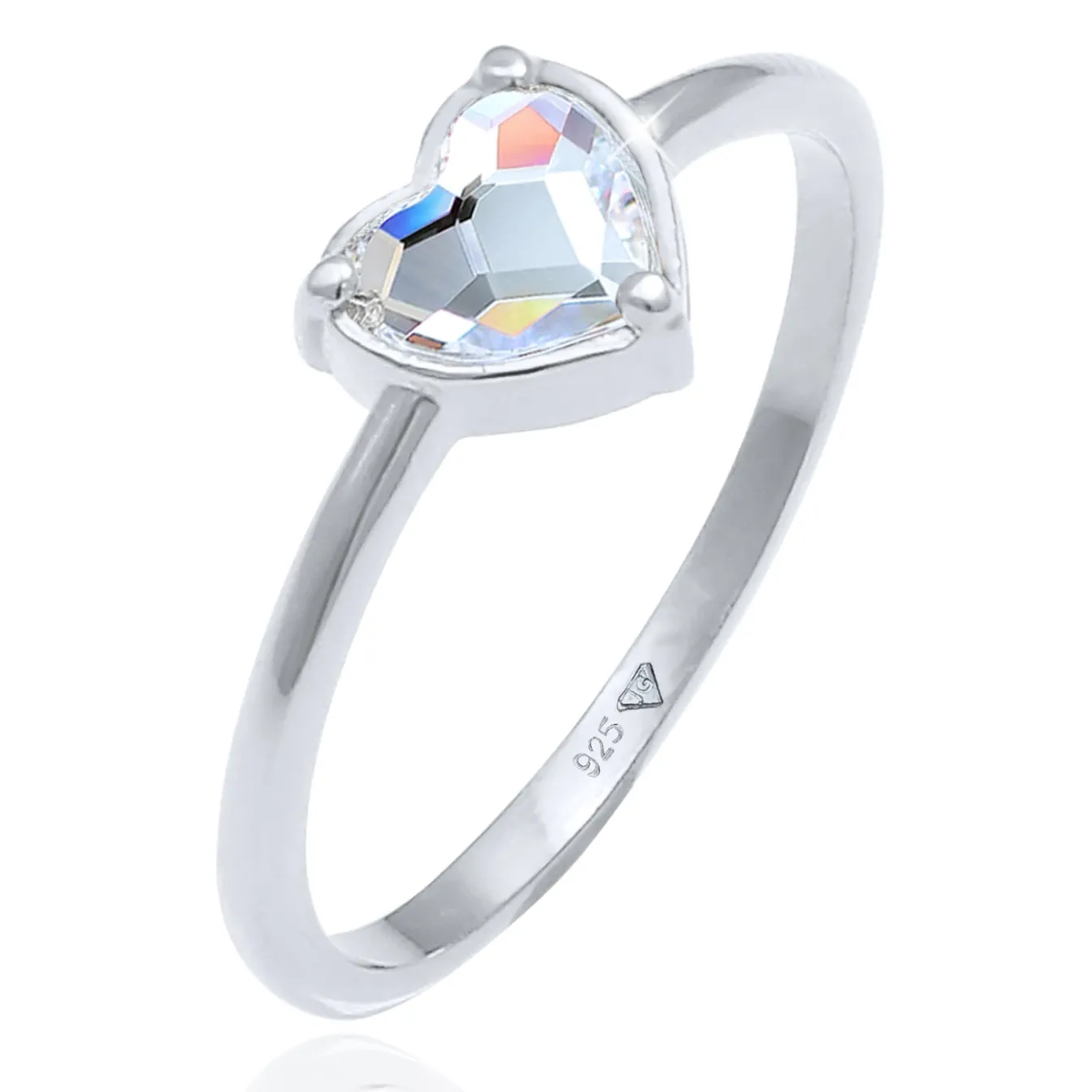 Elli "Ring Herz | Kristall (Weiß)< Symbol-schmuck|Herz-schmuck