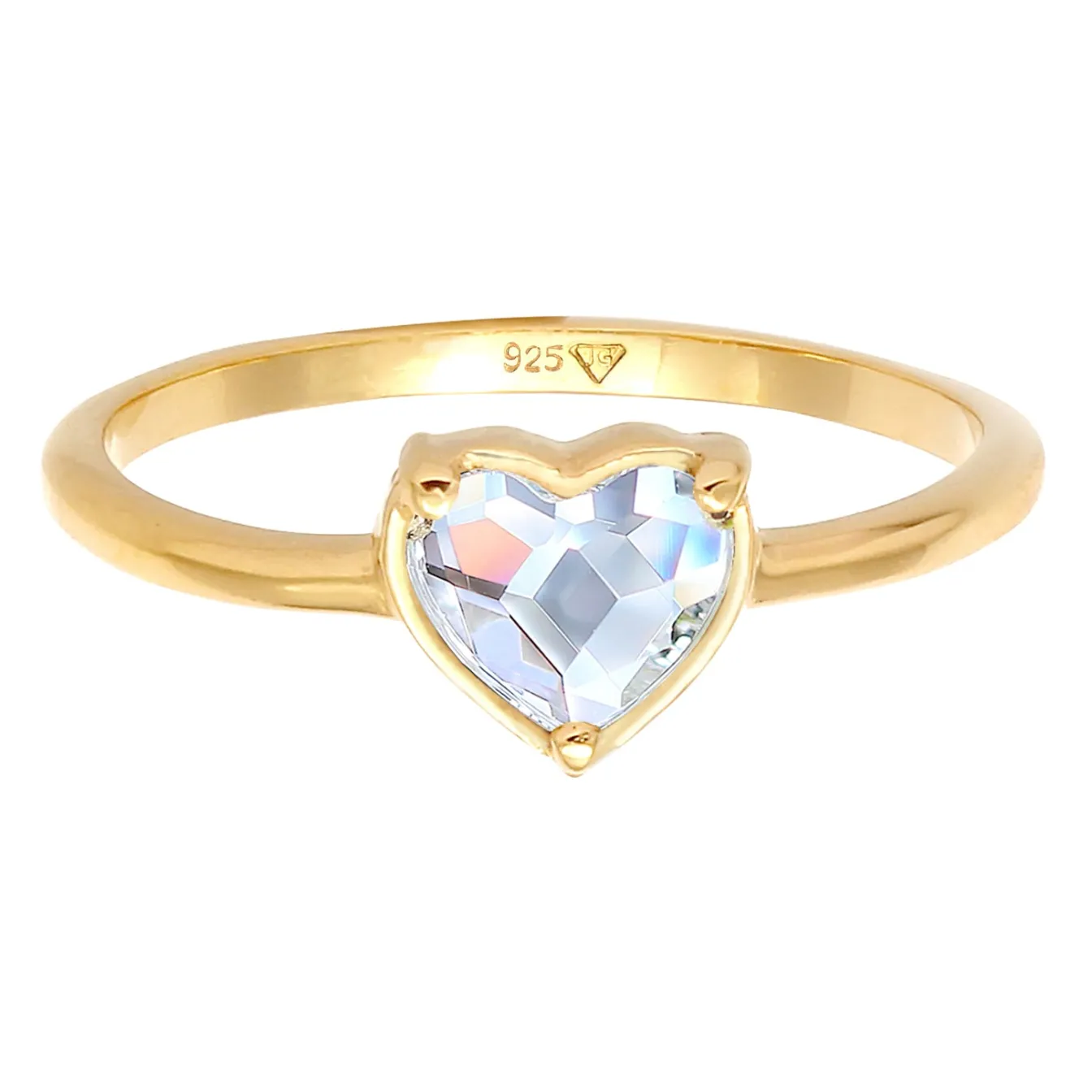 Elli "Ring Herz | Kristall (Weiß)< Symbol-schmuck|Herz-schmuck