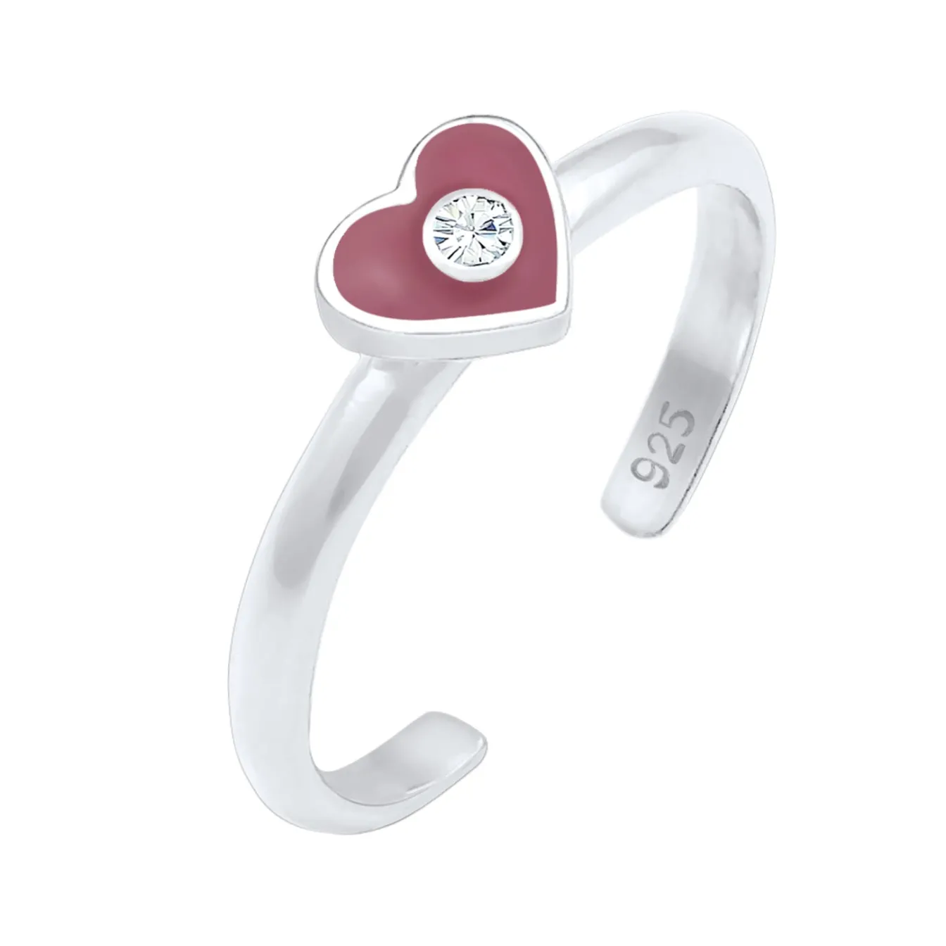 Elli "Ring Herz | Kristall (Weiß)<Kinder Symbol-schmuck|Herz-schmuck