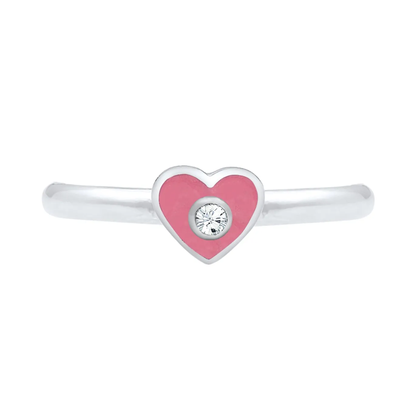 Elli "Ring Herz | Kristall (Weiß)<Kinder Symbol-schmuck|Herz-schmuck