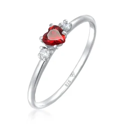 Elli "Ring Herz | Zirkonia ( Rot )< Symbol-schmuck|Herz-schmuck