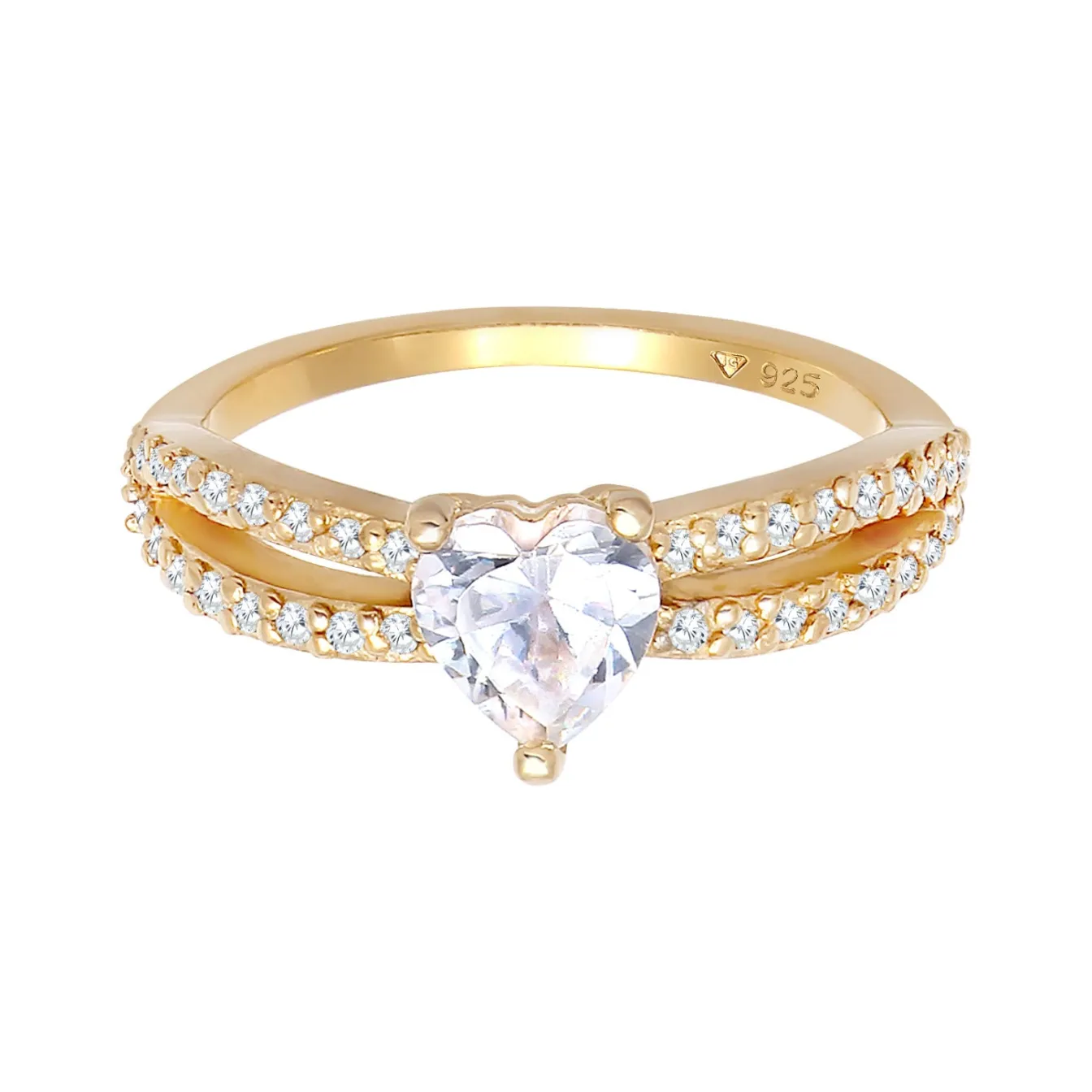 Elli "Ring Herz | Zirkonia ( Weiß )< Symbol-schmuck|Herz-schmuck