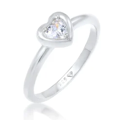 Elli "Ring Herz | Zirkonia ( Weiß )< Symbol-schmuck|Herz-schmuck