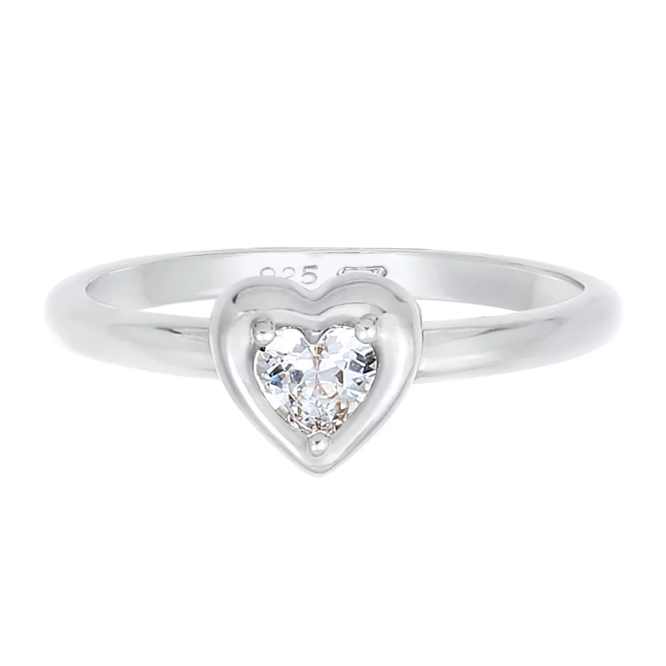 Elli "Ring Herz | Zirkonia ( Weiß )< Symbol-schmuck|Herz-schmuck