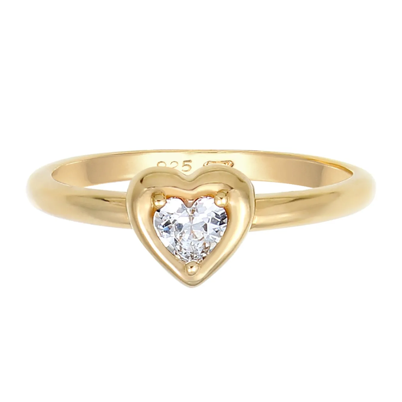 Elli "Ring Herz | Zirkonia ( Weiß )< Symbol-schmuck|Herz-schmuck