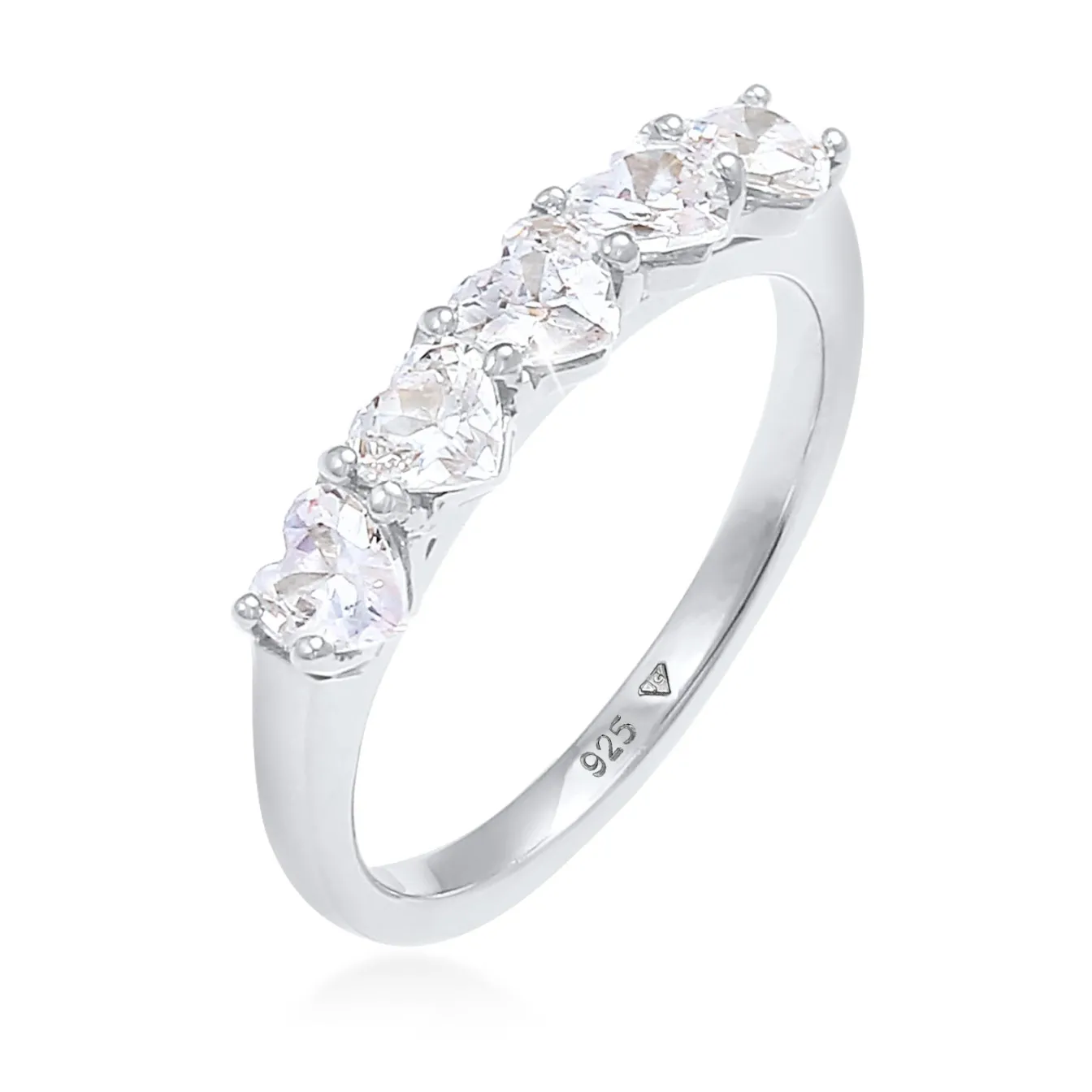 Elli "Ring Herz | Zirkonia ( Weiß )< Symbol-schmuck|Herz-schmuck