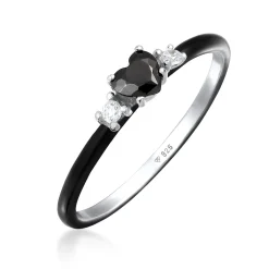 Elli "Ring Herz | Zirkonia & Emaille< Symbol-schmuck|Herz-schmuck