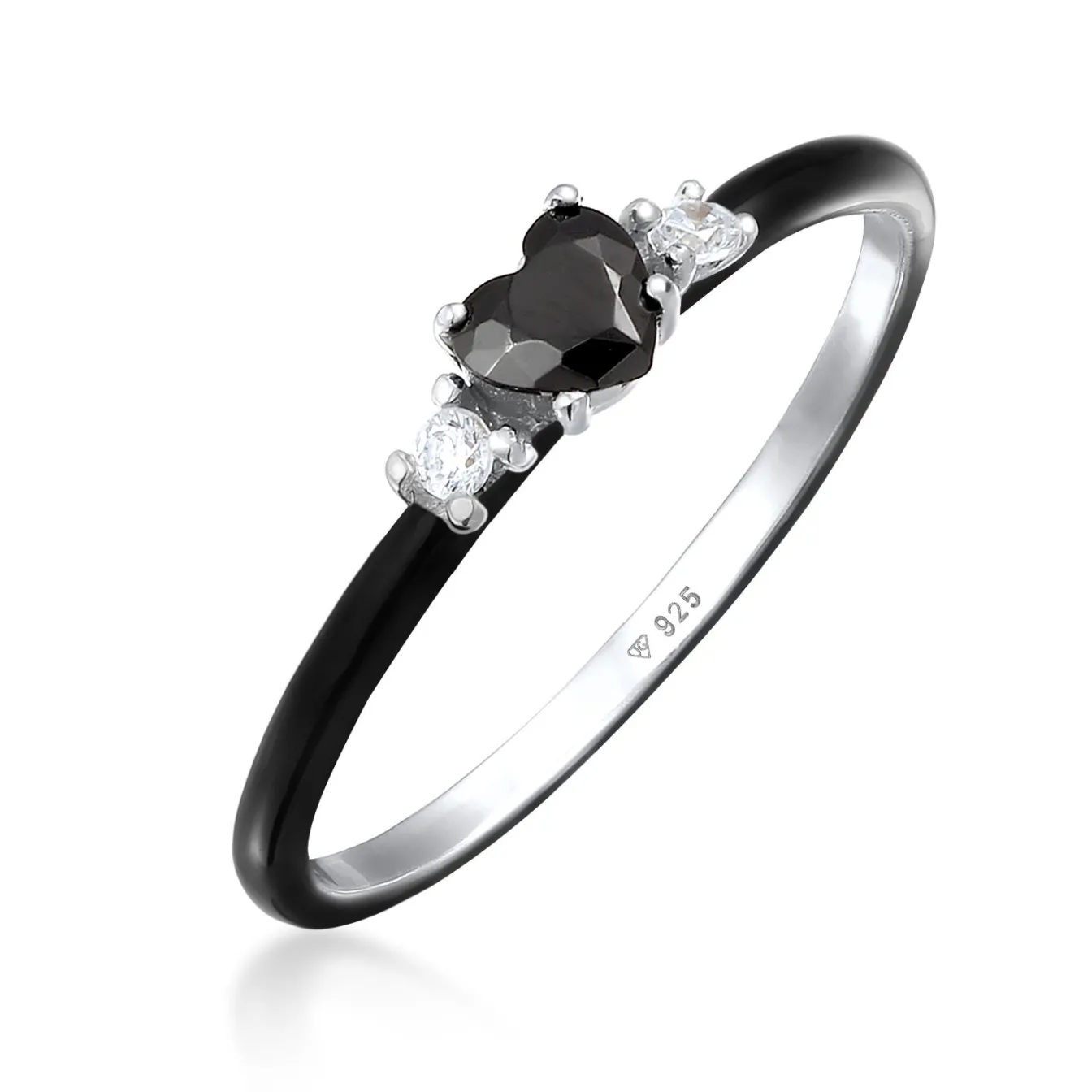 Elli "Ring Herz | Zirkonia & Emaille< Symbol-schmuck|Herz-schmuck