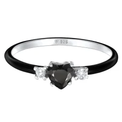 Elli "Ring Herz | Zirkonia & Emaille< Symbol-schmuck|Herz-schmuck