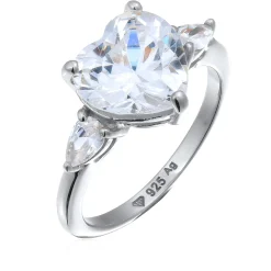 Elli "Ring Herz | Zirkonia (Weiß)< Symbol-schmuck|Herz-schmuck