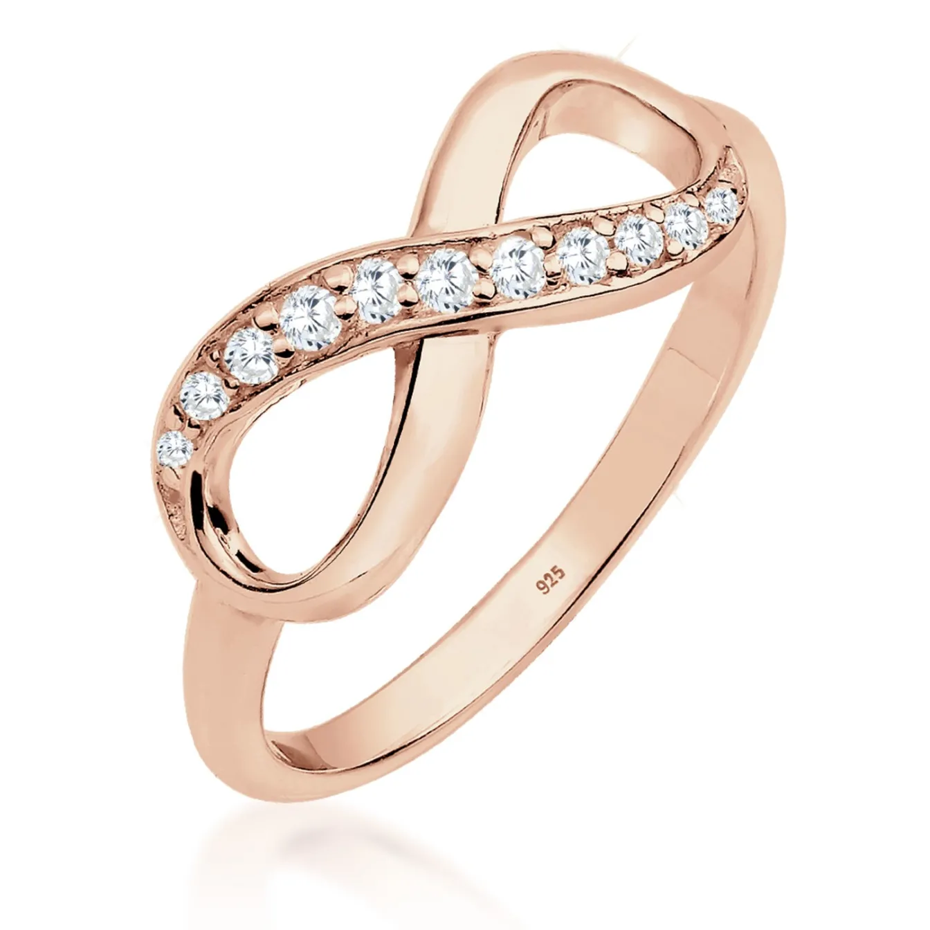 Elli "Ring Infinity | Zirkonia ( Weiß )< Roségold|Symbol-schmuck