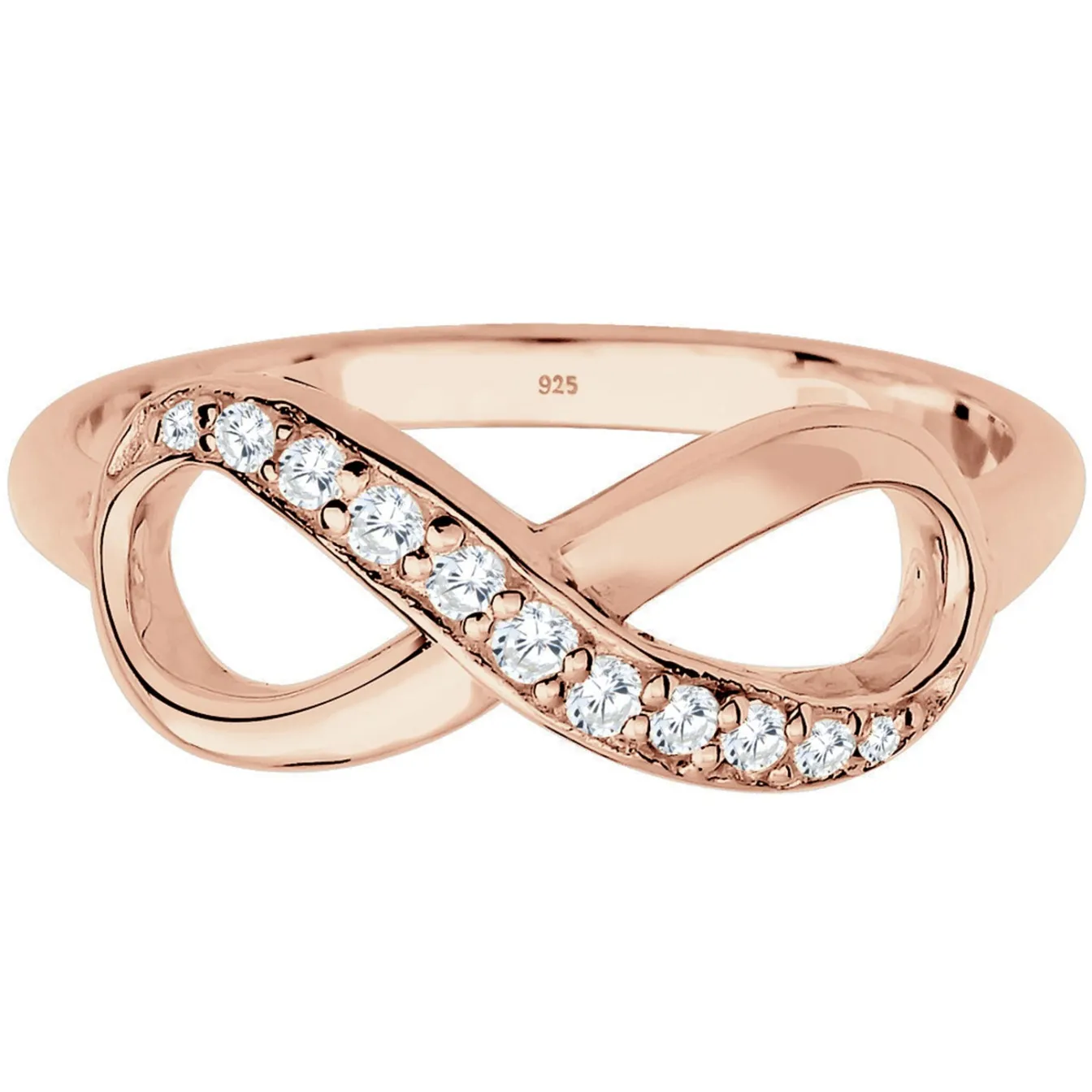 Elli "Ring Infinity | Zirkonia ( Weiß )< Roségold|Symbol-schmuck