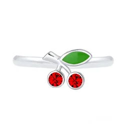 Elli "Ring Kirsche | Kristall ( Rot )<Kinder Kinderschmuck