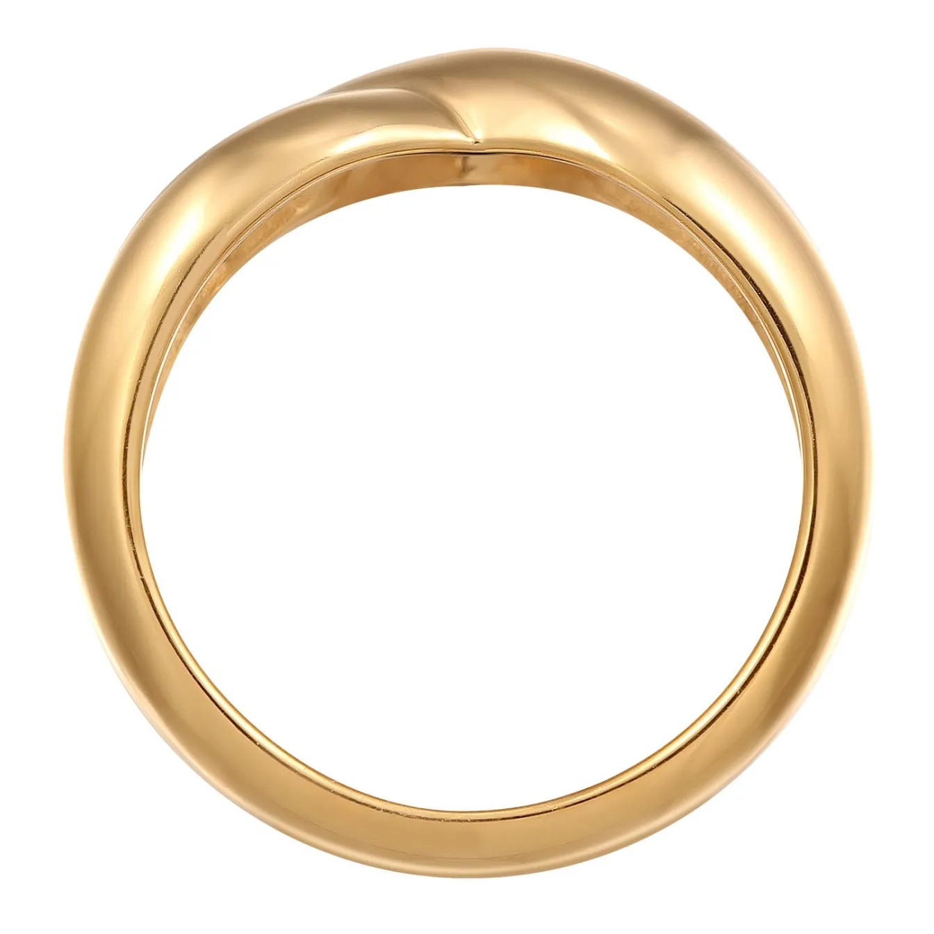 Elli "Ring Kreuz< Vergoldet|Symbol-schmuck