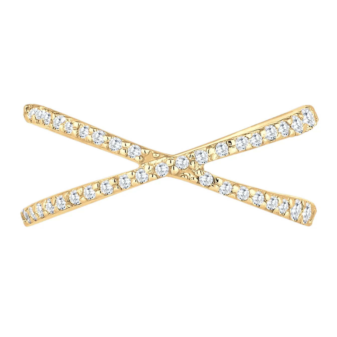 Elli "Ring Kreuz | Zirkonia ( Weiß )< Roségold|Symbol-schmuck