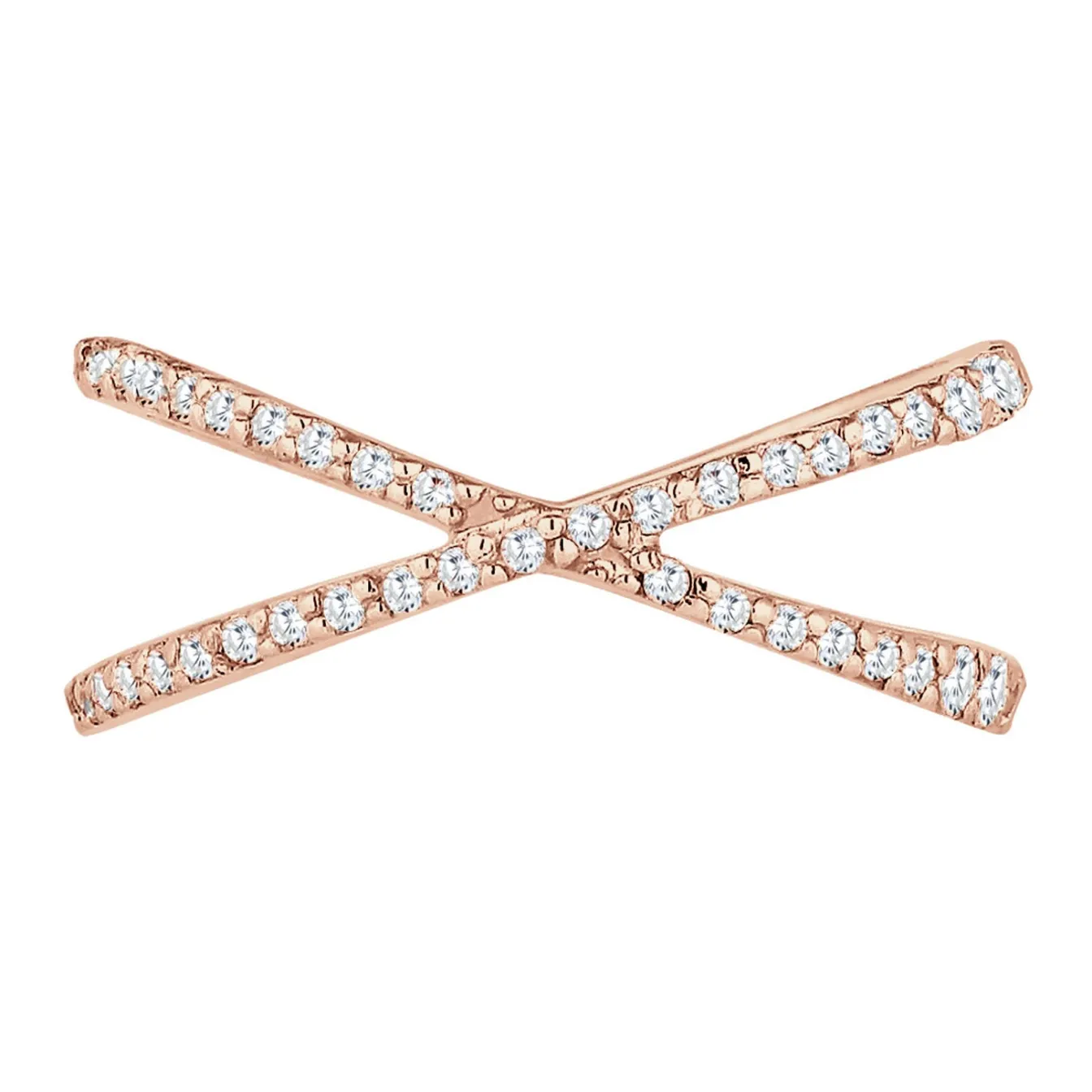 Elli "Ring Kreuz | Zirkonia ( Weiß )< Roségold|Symbol-schmuck
