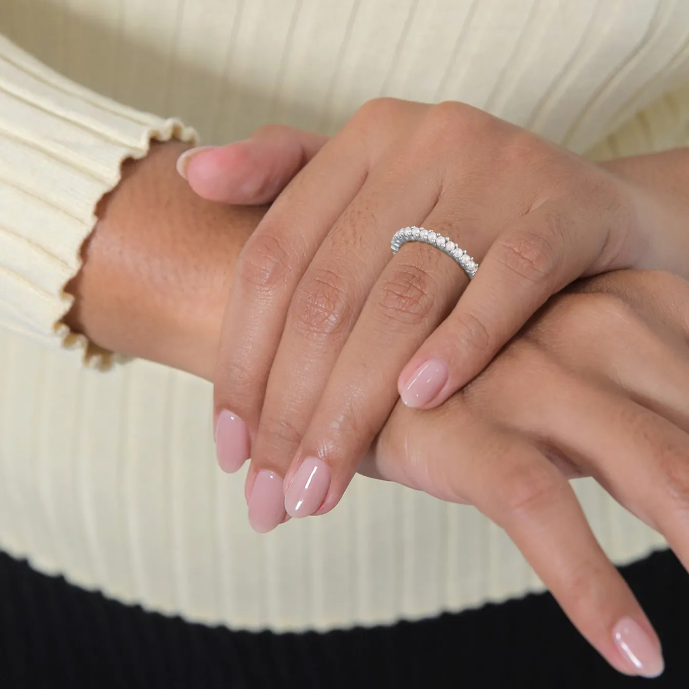 Elli "Ring Memoire Glasperlen< Silber|Perlen