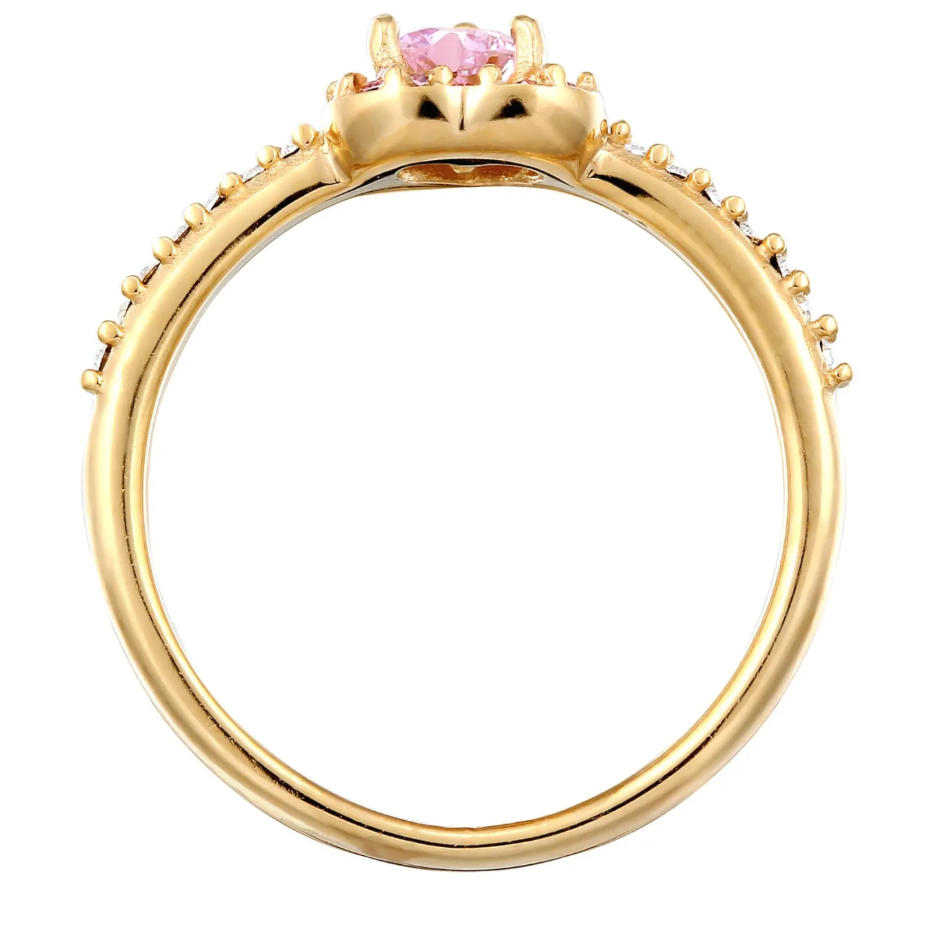 Elli "Ring mit Herz | Zirkonia (Weiß) & Glaskristalle (Weiß)< Vergoldet|Symbol-schmuck