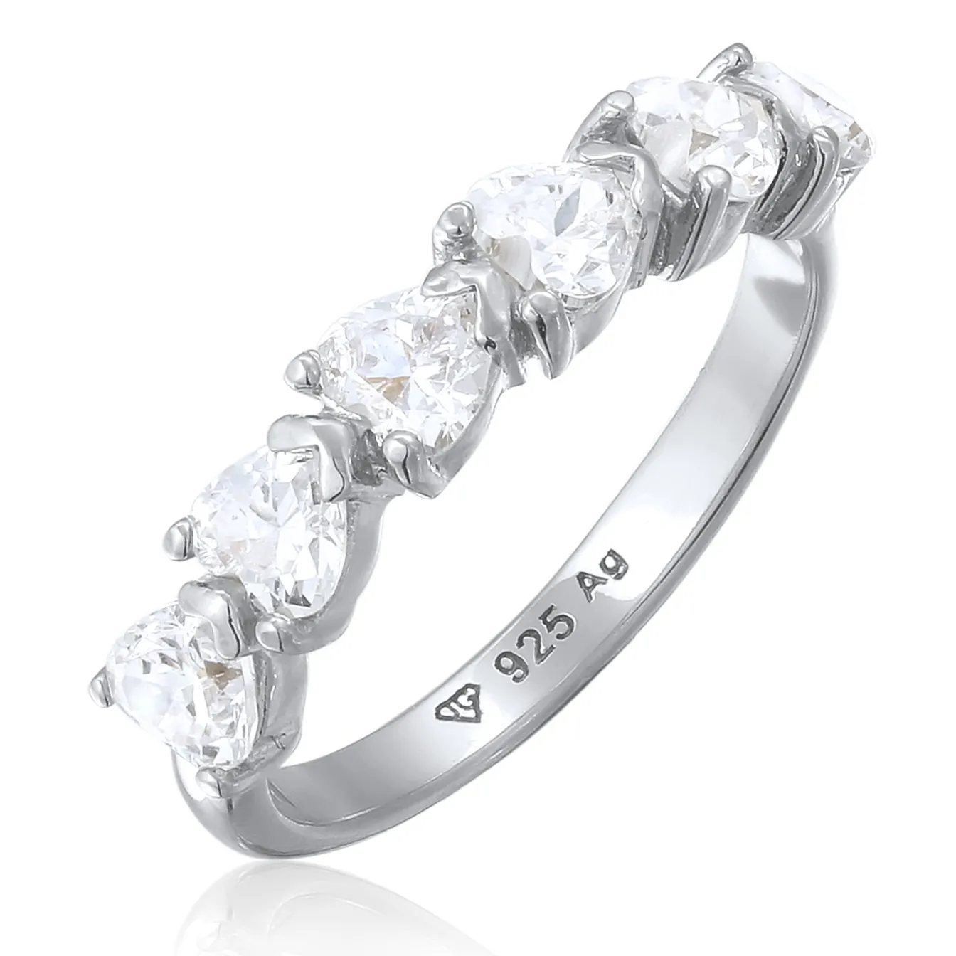 Elli "Ring mit Herzen | Zirkonia (Weiß)< Symbol-schmuck|Herz-schmuck