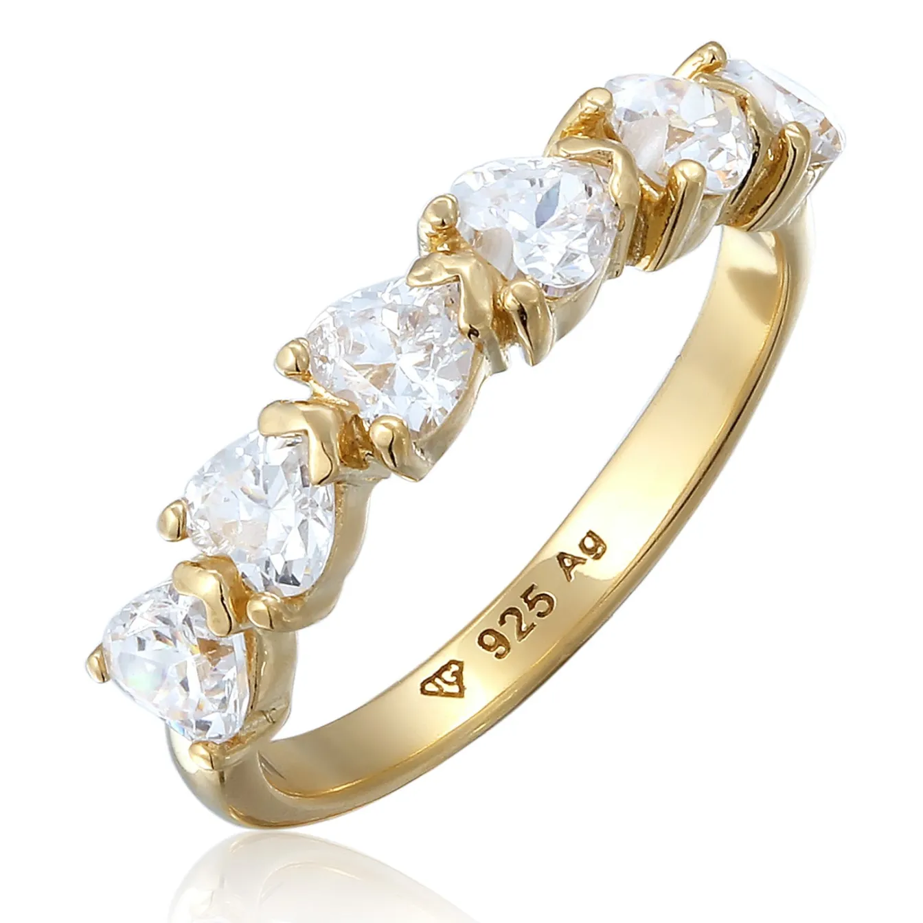 Elli "Ring mit Herzen | Zirkonia (Weiß)< Symbol-schmuck|Herz-schmuck