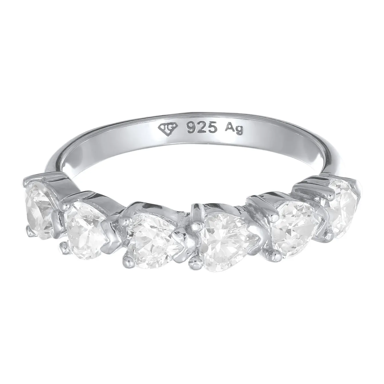 Elli "Ring mit Herzen | Zirkonia (Weiß)< Symbol-schmuck|Herz-schmuck