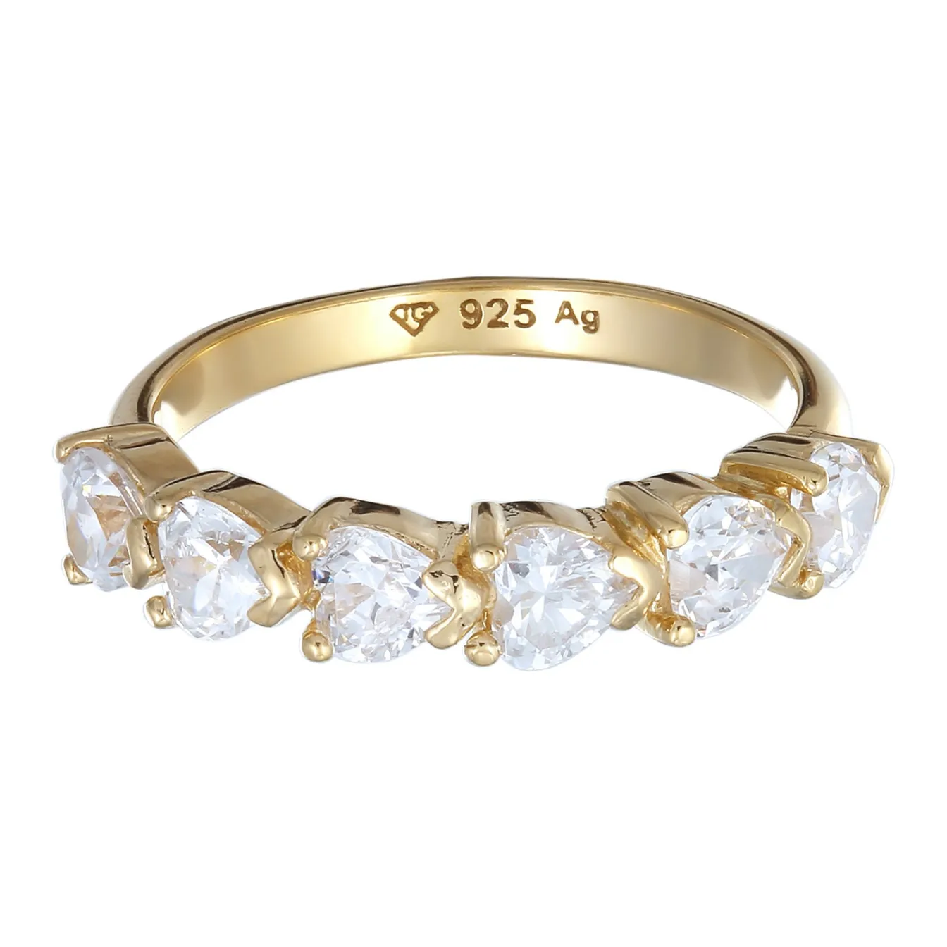 Elli "Ring mit Herzen | Zirkonia (Weiß)< Symbol-schmuck|Herz-schmuck