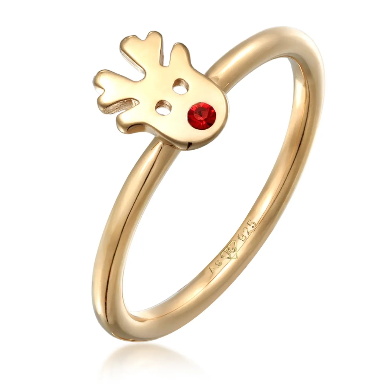 Elli "Ring Rentier | Kristall (Rot)< Vergoldet|Ringe